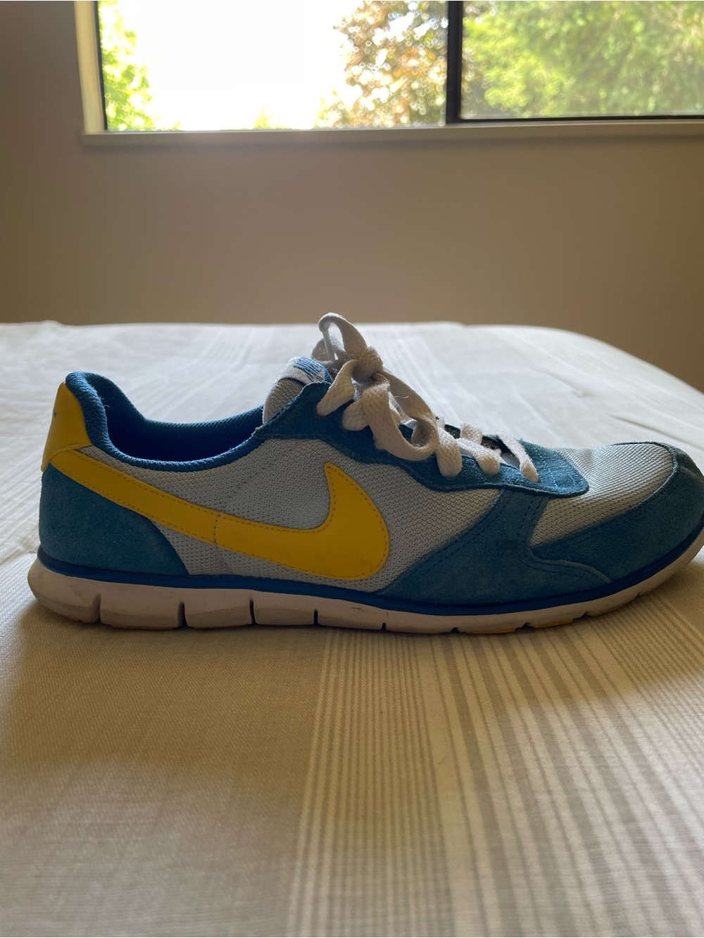 Nike Womens Blue and Yellow Sneakers